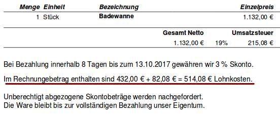 Lohn auf der Rechnung ausweisen - Blog